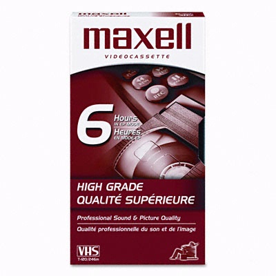 MAXELL Premium Grade VHS Videotape Cassette, 6 Hours